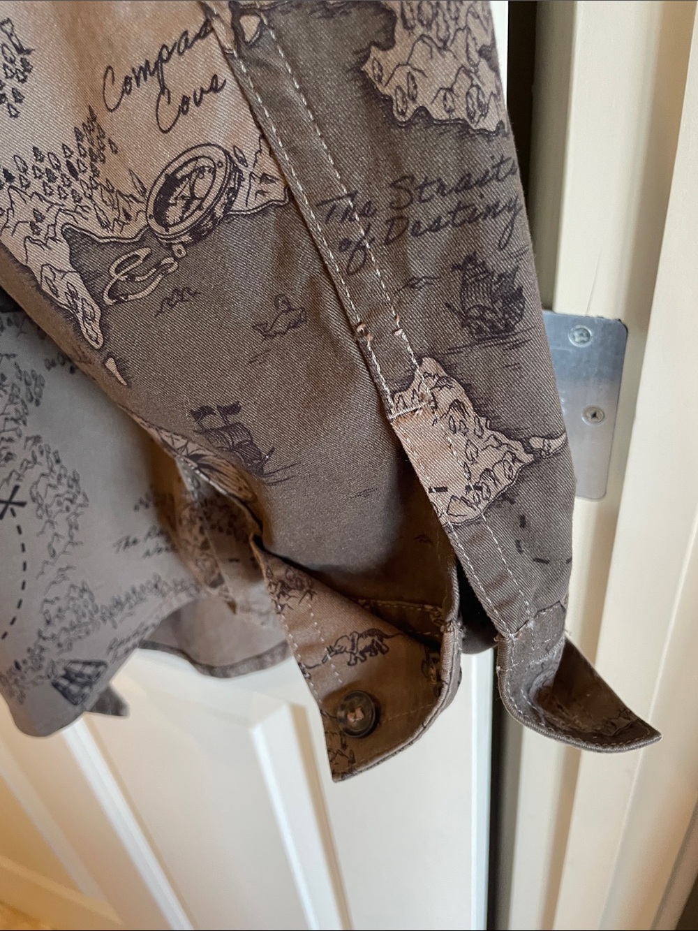 Banana Republic Olive Green Map-Print Utility Shirt Jacket - Picture 9 of 11